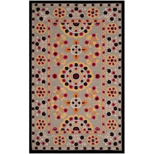 Safavieh Bellagio Hand Tufted Runner Rug, Light Grey and Black - 2 ft.-3 in. x 7 ft. - BLG628A-27