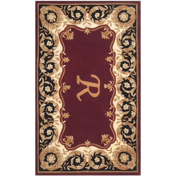 Safavieh 3 x 5 ft. Rectangle Naples Hand Tufted RugMaroon & Beige - NA520R-3