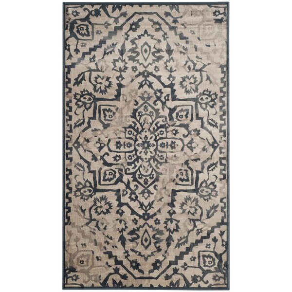 Safavieh Vintage Small Rectangle Area Rug, Cream and Blue - 4 ft. x 5 ft.-7 in. - VTG135-7340-4
