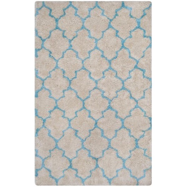 Safavieh Barcelona Shag Hand Tufted Runner Rug- Cream - Blue- 2 ft. 3 in. x 7 ft. - BSG319K-27