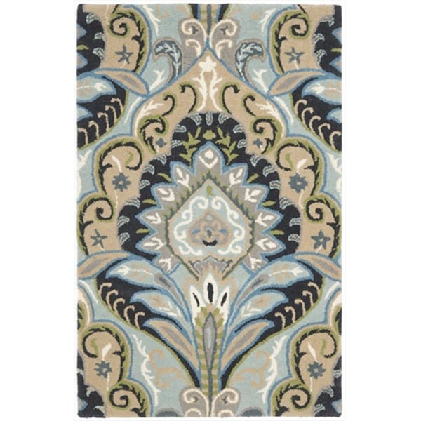 Safavieh 2 ft. 6 in. x 4 ft. Runner Contemporary Wyndham Blue and Multi Hand Tufted Rug - WYD374A-24