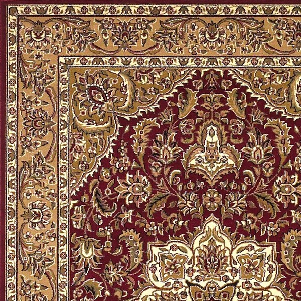 Homeroots 2 ft. 2 in. x 7 ft. 11 in. Runner Polypropylene Red & Beige Area Rug - 353607