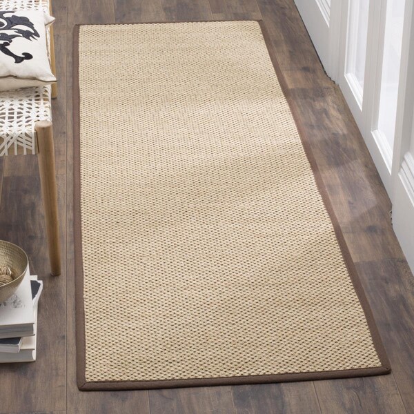 Safavieh Natural Fiber Runner Rug, Maize and Brown - 2 ft. 6 in. x 8 ft. - NF141C-28