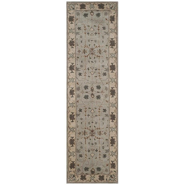 Safavieh Heritage Hand Tufted Runner Rug- Green - Beige- 2 ft. 3 in. x 8 ft. - HG864A-28