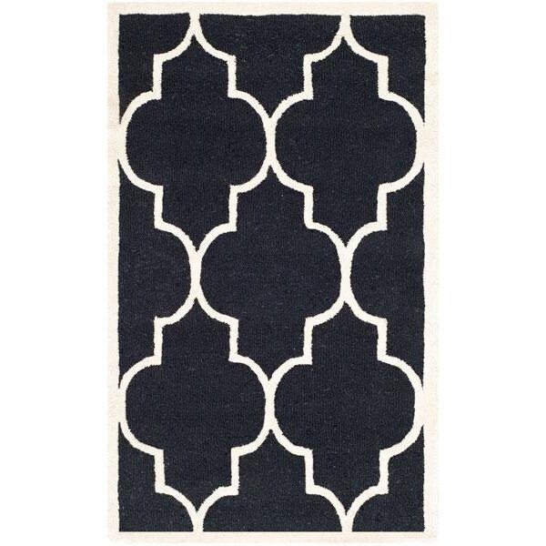 Safavieh Cambridge Hand Tufted Runner Rug, Black and Ivory - 2 ft.-6 in. x 8 ft. - CAM134E-28