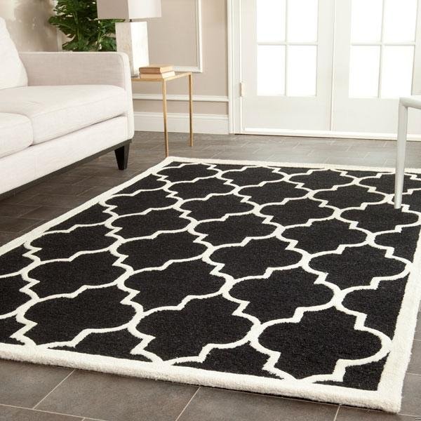 Safavieh Cambridge Hand Tufted Runner Rug, Black and Ivory - 2 ft.-6 in. x 8 ft. - CAM134E-28