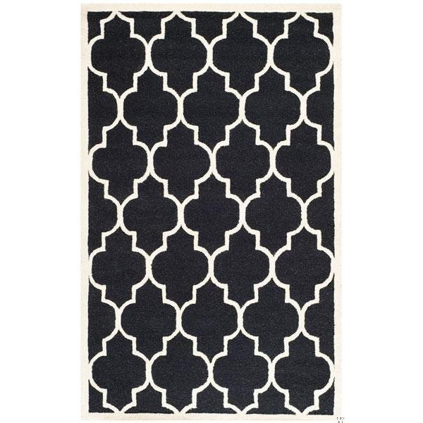 Safavieh Cambridge Hand Tufted Runner Rug, Black and Ivory - 2 ft.-6 in. x 8 ft. - CAM134E-28