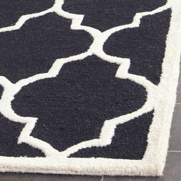 Safavieh Cambridge Hand Tufted Runner Rug, Black and Ivory - 2 ft.-6 in. x 8 ft. - CAM134E-28
