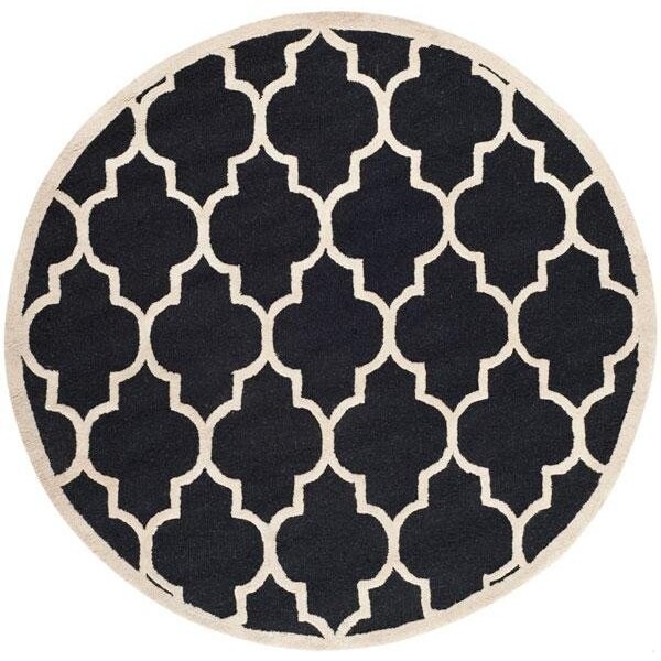 Safavieh Cambridge Hand Tufted Runner Rug, Black and Ivory - 2 ft.-6 in. x 8 ft. - CAM134E-28