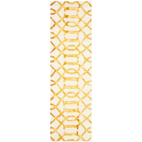 Safavieh Dip Dye Hand Tufted Runner Rug- Ivory - Gold- 2 ft. 3 in. x 12 ft. - DDY712C-212