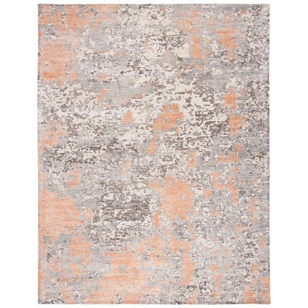 Safavieh 8 x 10 ft. Restoration Vintage Rectanglar Handmade Wool Rug Rust & Grey - RVT114P-8