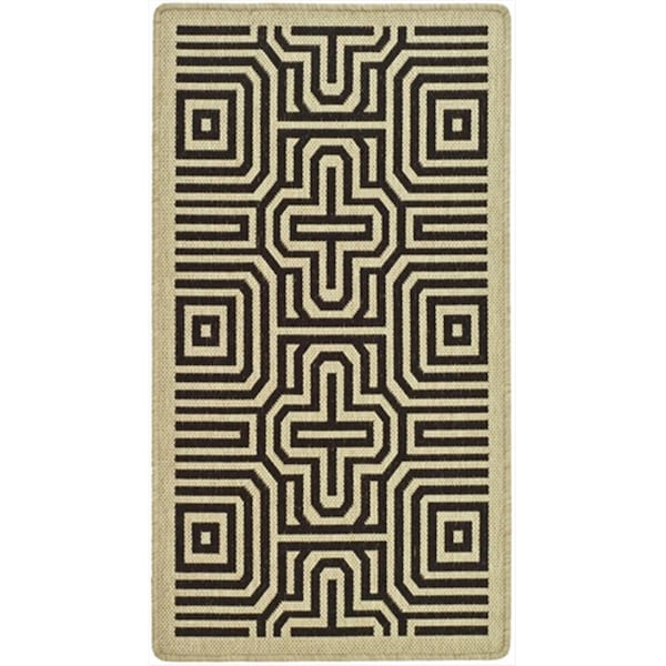 Safavieh 2 Ft. X 3 Ft. -7 In. Accent Indoor-Outdoor Courtyard- Sand And Black- Machine Made Rug - CY2962-3901-2