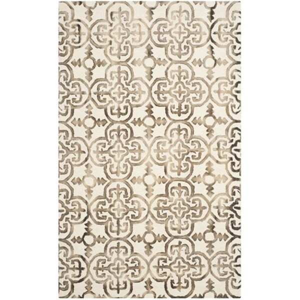 Safavieh Dip Dyed Hand Tufted Rectangle Rug- Ivory - Brown- 2 ft. 3 in. x 6 ft. - DDY711F-26