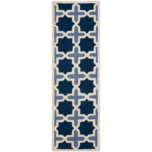 Safavieh 11 x 15 ft. Oversized Transitional Cambridge- Light Blue and Ivory Hand Tufted Rug - CAM127A-1115