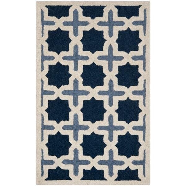 Safavieh 11 x 15 ft. Oversized Transitional Cambridge- Light Blue and Ivory Hand Tufted Rug - CAM127A-1115