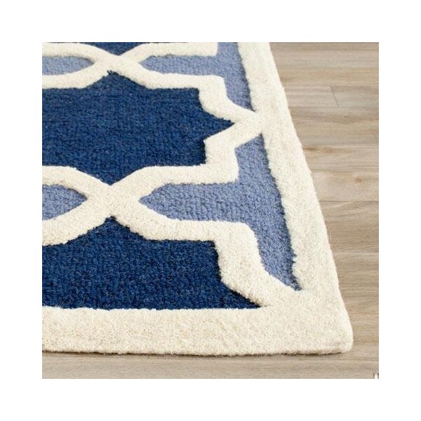 Safavieh 11 x 15 ft. Oversized Transitional Cambridge- Light Blue and Ivory Hand Tufted Rug - CAM127A-1115