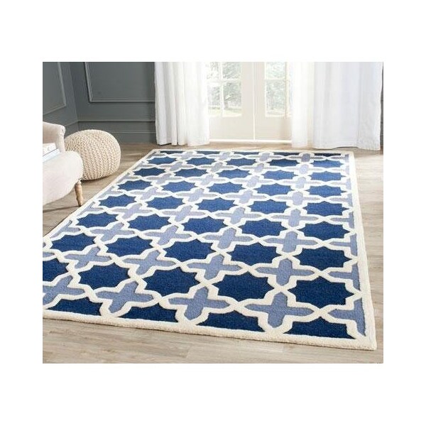 Safavieh 11 x 15 ft. Oversized Transitional Cambridge- Light Blue and Ivory Hand Tufted Rug - CAM127A-1115