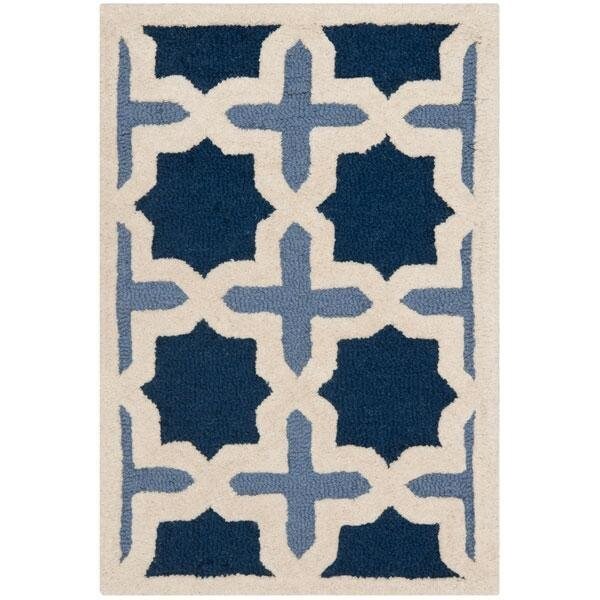 Safavieh 11 x 15 ft. Oversized Transitional Cambridge- Light Blue and Ivory Hand Tufted Rug - CAM127A-1115