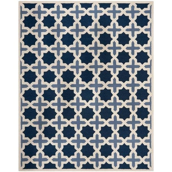 Safavieh 11 x 15 ft. Oversized Transitional Cambridge- Light Blue and Ivory Hand Tufted Rug - CAM127A-1115