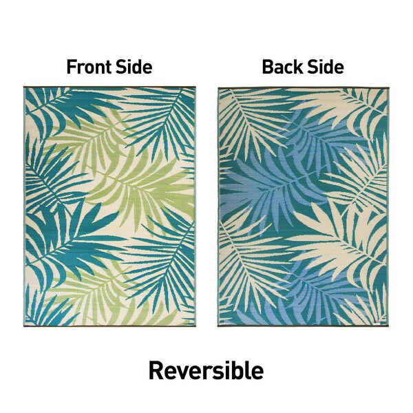 World Rug Gallery Modern Floral Reversible Plastic 3'x5' Green Outdoor Rug - 6053GREEN3X5