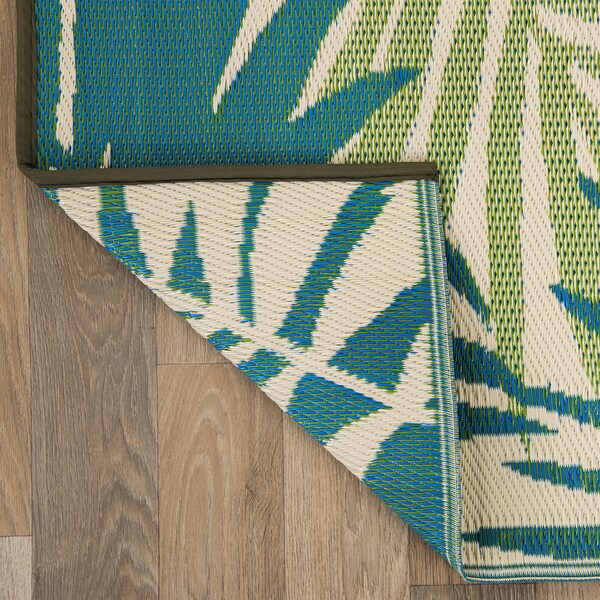World Rug Gallery Modern Floral Reversible Plastic 3'x5' Green Outdoor Rug - 6053GREEN3X5