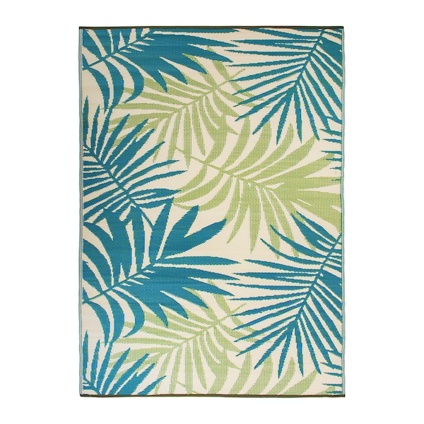 World Rug Gallery Modern Floral Reversible Plastic 3'x5' Green Outdoor Rug - 6053GREEN3X5