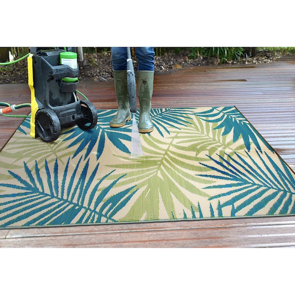 World Rug Gallery Modern Floral Reversible Plastic 3'x5' Green Outdoor Rug - 6053GREEN3X5