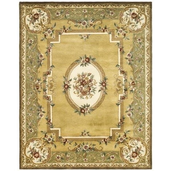 Safavieh 2 Ft. - 3 In. x 10 Ft. Runner- Traditional Classic Light Gold And Green Hand Tufted Rug - CL280A-210
