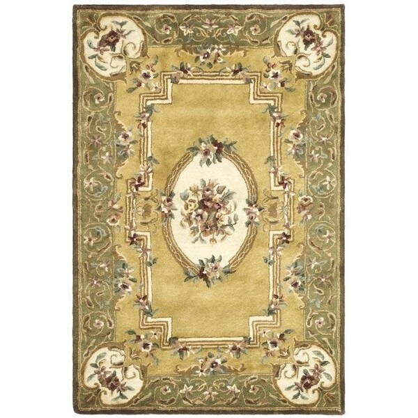 Safavieh 2 Ft. - 3 In. x 10 Ft. Runner- Traditional Classic Light Gold And Green Hand Tufted Rug - CL280A-210