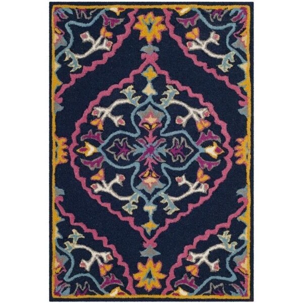 Safavieh Bellagio Hand Tufted Round Area RugNavy Blue & Multicolor 5 x 5 ft. - BLG605C-5R
