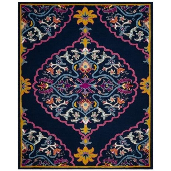 Safavieh Bellagio Hand Tufted Round Area RugNavy Blue & Multicolor 5 x 5 ft. - BLG605C-5R