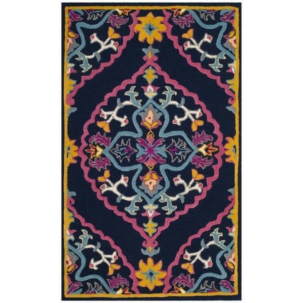 Safavieh Bellagio Hand Tufted Round Area RugNavy Blue & Multicolor 5 x 5 ft. - BLG605C-5R