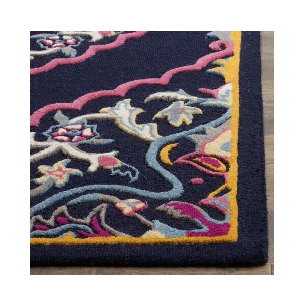 Safavieh Bellagio Hand Tufted Round Area RugNavy Blue & Multicolor 5 x 5 ft. - BLG605C-5R