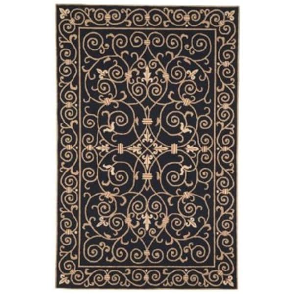 Safavieh 8 ft. - 9 in. x 11 ft. - 9 in. Large Rectangle- Transitional Chelsea Black Hand Hooked Rug - HK11A-9
