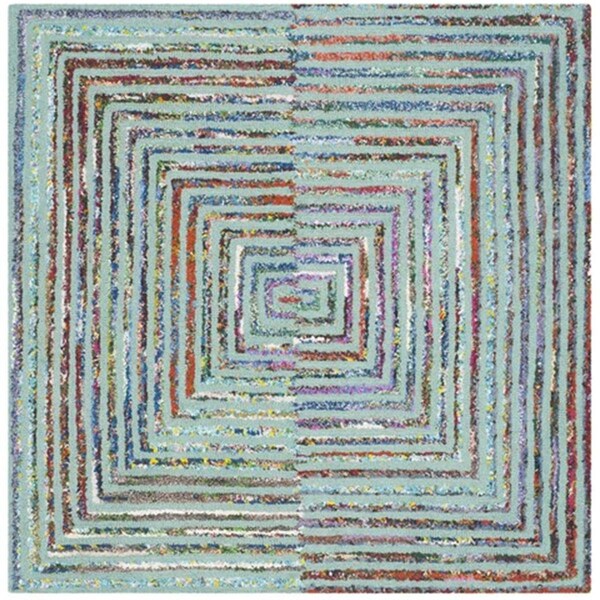 Safavieh Nantucket Hand Tufted Square Rug- Teal- 4 x 4 ft. - NAN603A-4SQ