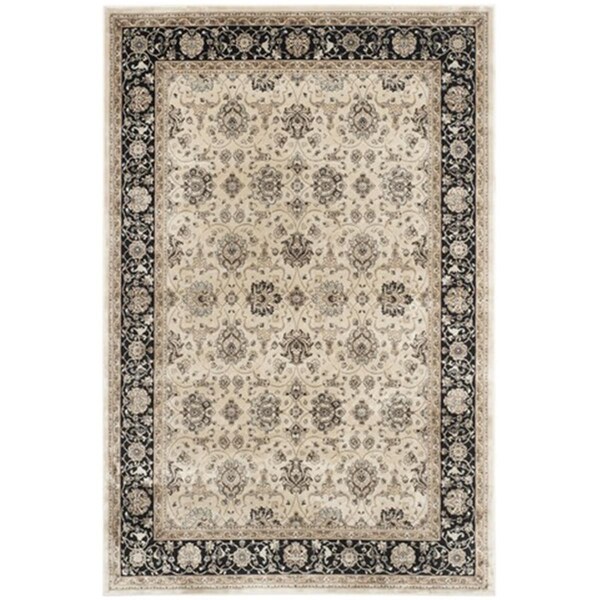Safavieh Persian Garden Power Loomed Rectangle Rug- Ivory - Black- 6 Ft. 7 In. X 9 Ft. 2 In. - PEG608D-6