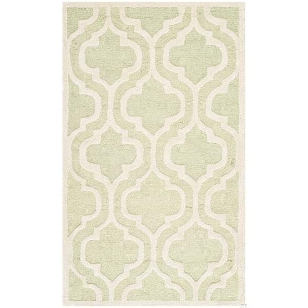 Safavieh 2 x 3 ft. Cambridge Hand Tufted Accent Area RugLight Green & Ivory - CAM132B-2