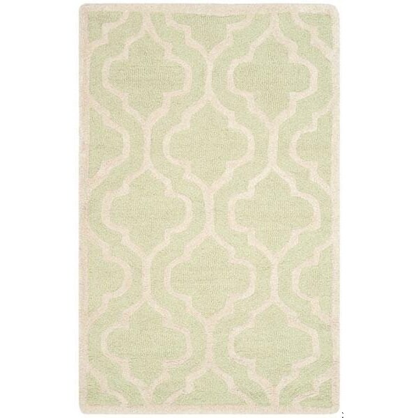 Safavieh 2 x 3 ft. Cambridge Hand Tufted Accent Area RugLight Green & Ivory - CAM132B-2