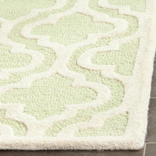 Safavieh 2 x 3 ft. Cambridge Hand Tufted Accent Area RugLight Green & Ivory - CAM132B-2