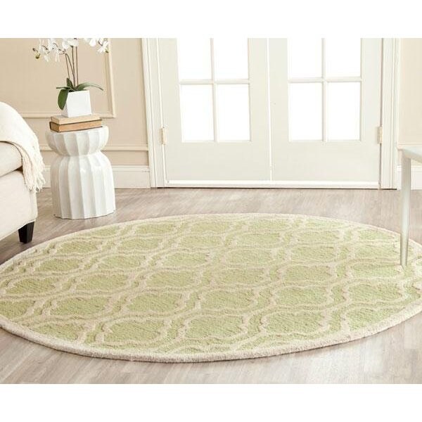 Safavieh 2 x 3 ft. Cambridge Hand Tufted Accent Area RugLight Green & Ivory - CAM132B-2