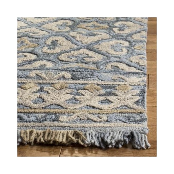 Safavieh Blossom Medium Rectangle Rugs, Light Beige and Blue - 4 x 6 ft. - BLM420A-4