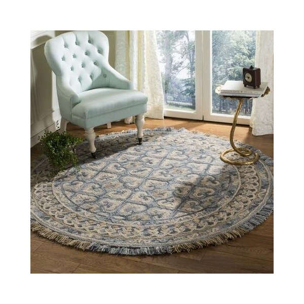 Safavieh Blossom Medium Rectangle Rugs, Light Beige and Blue - 4 x 6 ft. - BLM420A-4