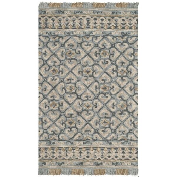 Safavieh Blossom Medium Rectangle Rugs, Light Beige and Blue - 4 x 6 ft. - BLM420A-4