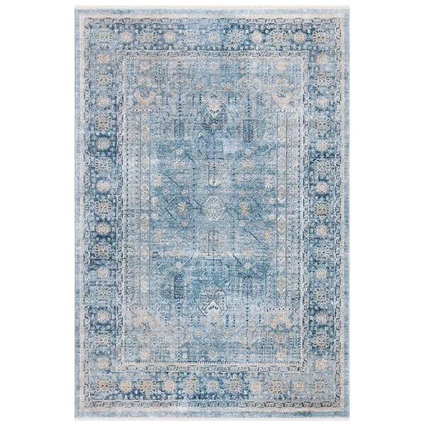 Safavieh 3 x 5 ft. Victoria 900 Power Loomed Rectangle RugBlue & Ivory - VIC997N-3
