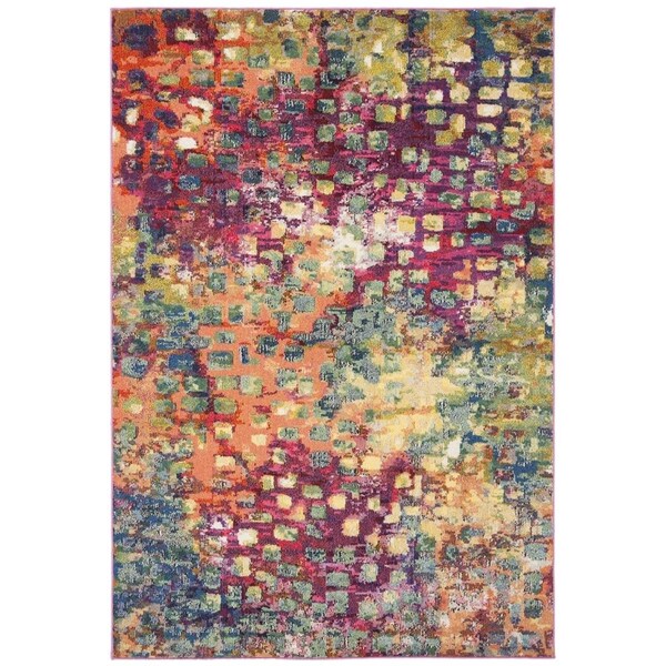 Safavieh Madison 400 Power Loomed Small Rectangle Area RugFuchsia & Gold 4 x 6 ft. - MAD425D-4