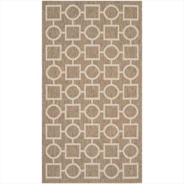 Safavieh 2 Ft. X 3 Ft. -7 In. Accent Indoor-Outdoor Courtyard- Brown And Bone- Machine Made Rug - CY6925-242-2