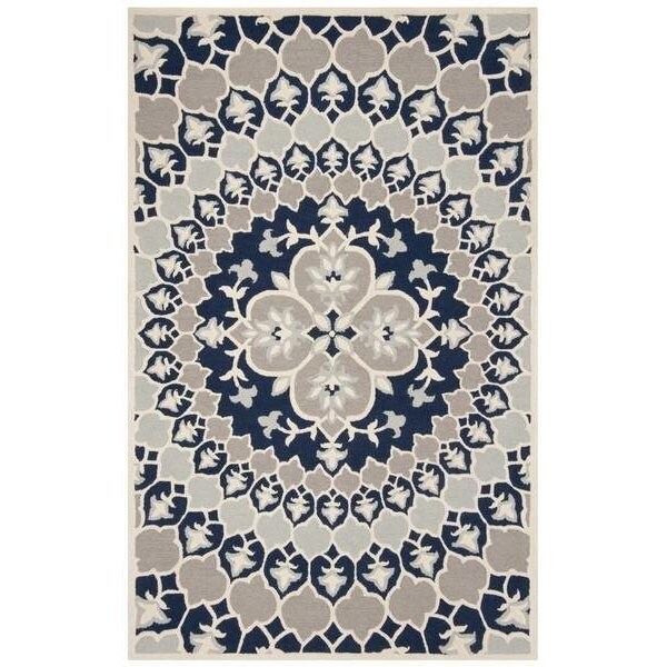Safavieh 2 x 3 ft. Bellagio Hand Tufted Rug, Accent - Navy Blue and Ivory - BLG610C-2