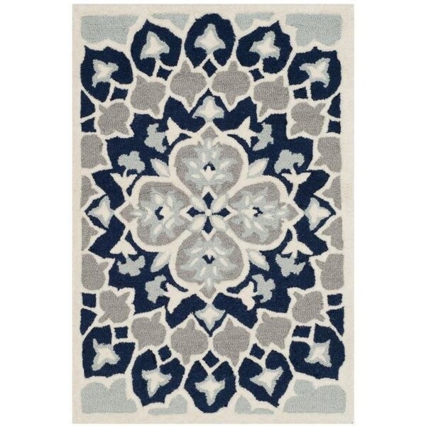 Safavieh 2 x 3 ft. Bellagio Hand Tufted Rug, Accent - Navy Blue and Ivory - BLG610C-2