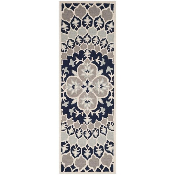 Safavieh 2 x 3 ft. Bellagio Hand Tufted Rug, Accent - Navy Blue and Ivory - BLG610C-2