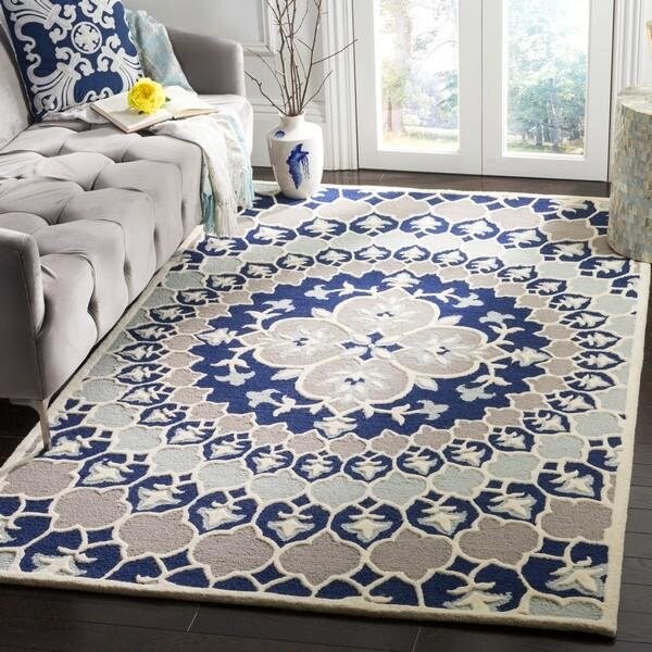 Safavieh 2 x 3 ft. Bellagio Hand Tufted Rug, Accent - Navy Blue and Ivory - BLG610C-2